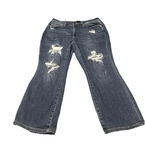 Judy Blue High Rise Distressed Straight Jean Stretch Plus Size 18W - Picture 1 of 9